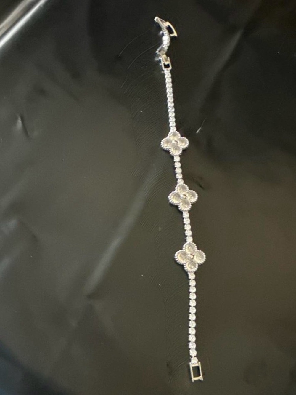 Silver Floral Tennis Bracelet - Women's Jewelry